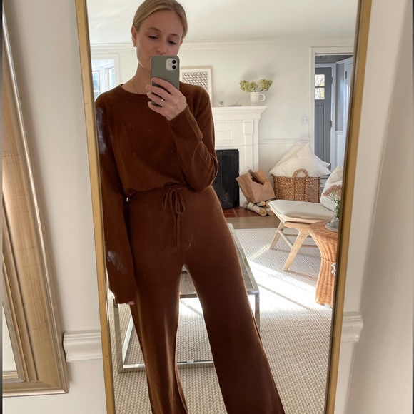 Reformation Sweaters - Reformation recycled cashmere-blend sweater and track pants set Net-A-Porter